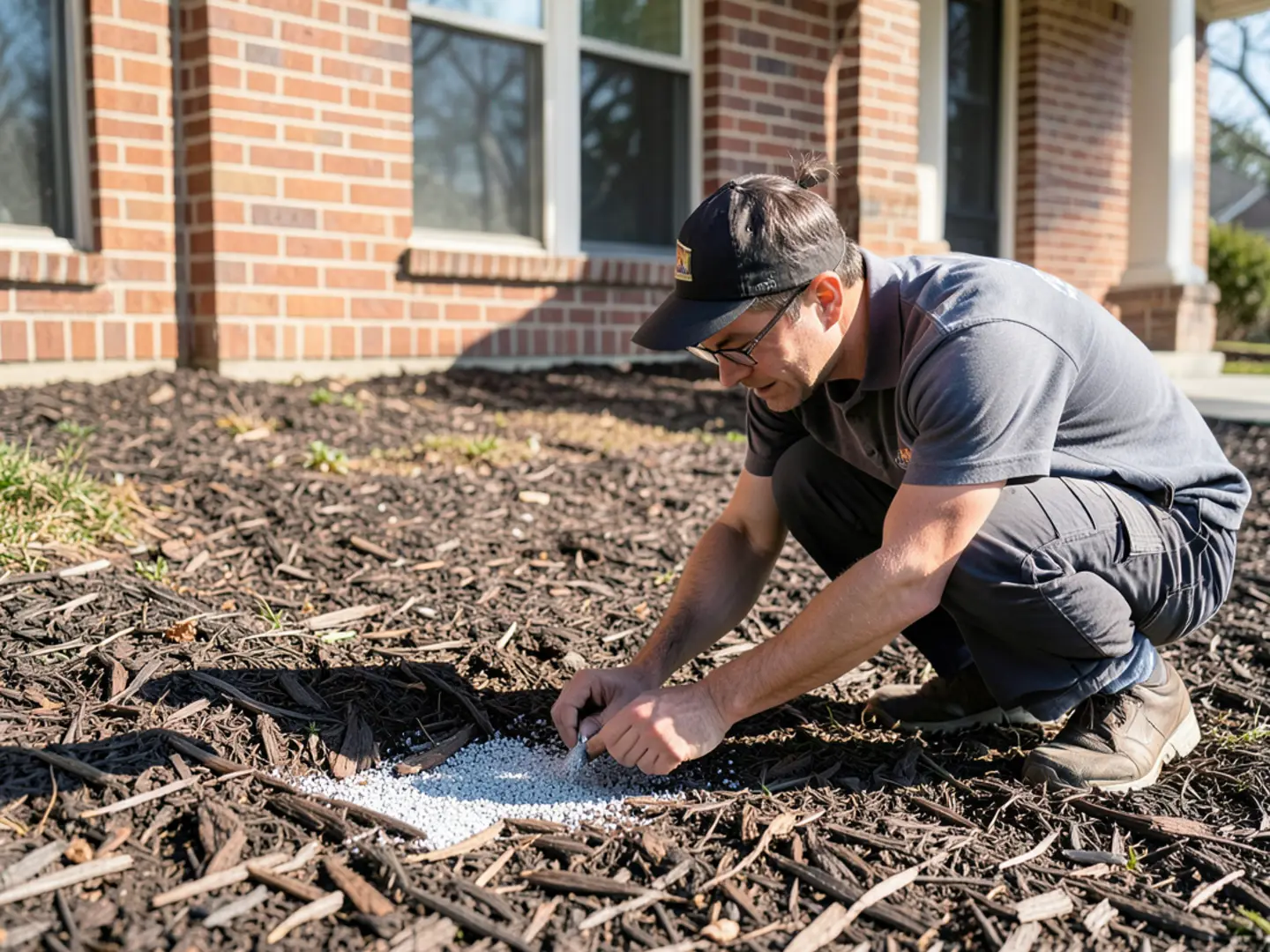Quarterly perimeter pest application in Brandon residential neighborhood