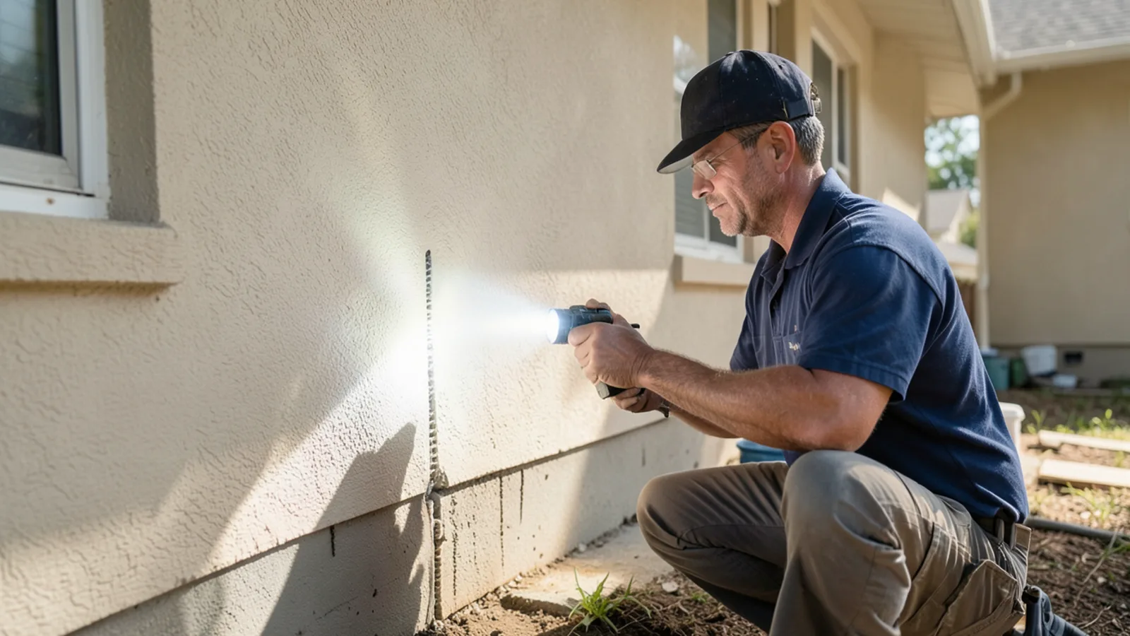 Subterranean termite inspection on a Ruskin FL slab foundation